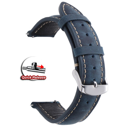 Garmin Vintage Stitched Leather Band in Navy Blue