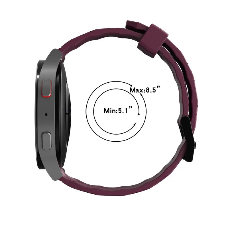 Polar Geometric Silicone Band with Black Buckle – supplier wrist-size diagram