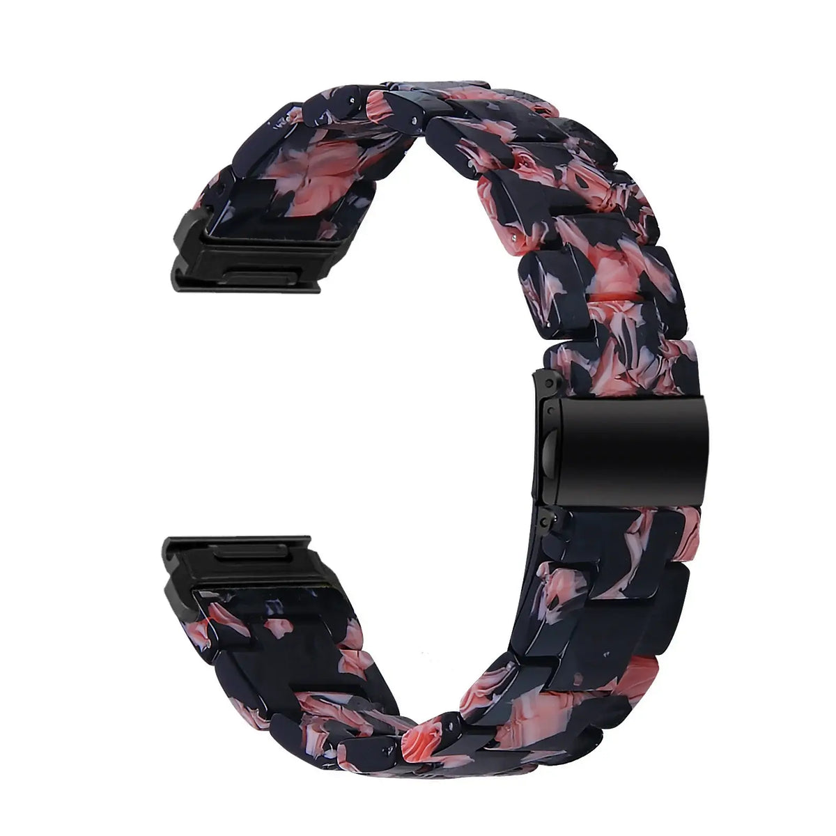 Garmin QuickFit Resin Bracelet Band in Black / Pink Marble