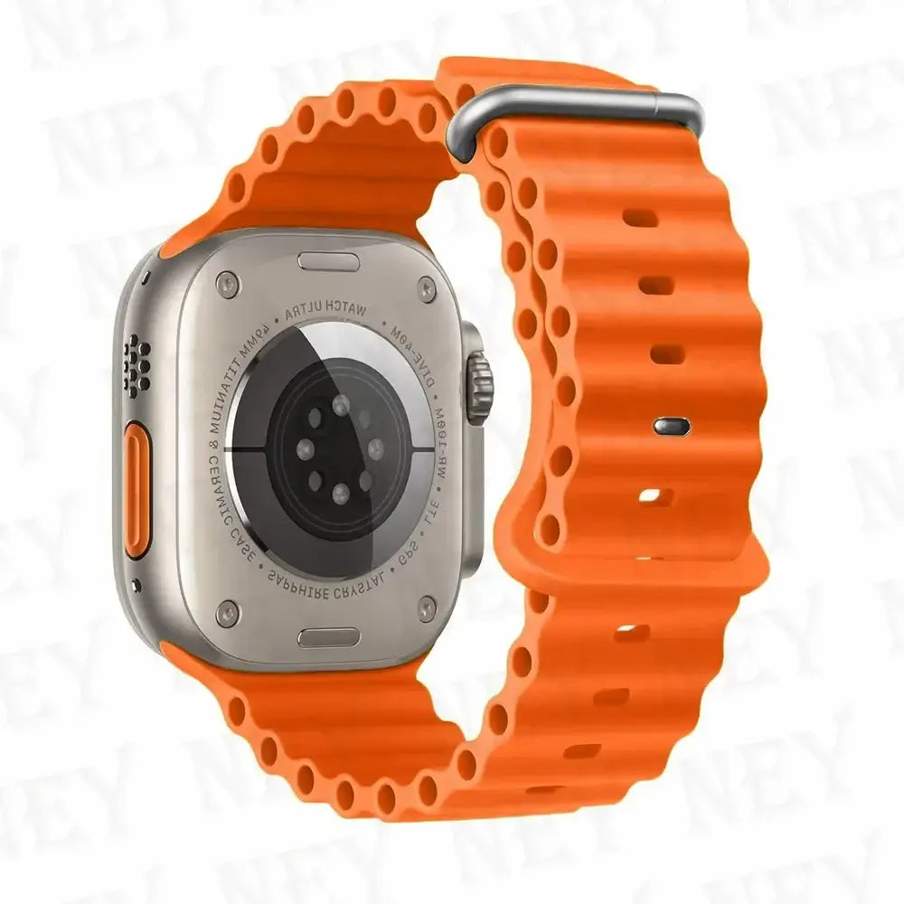 Orange tubular silicone Apple Watch band
