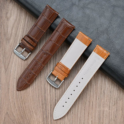 Garmin Croc-Embossed Leather Band in tan and white