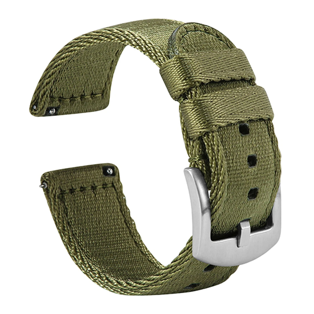 Garmin Seatbelt Nylon Band in Army Green with Silver Buckle