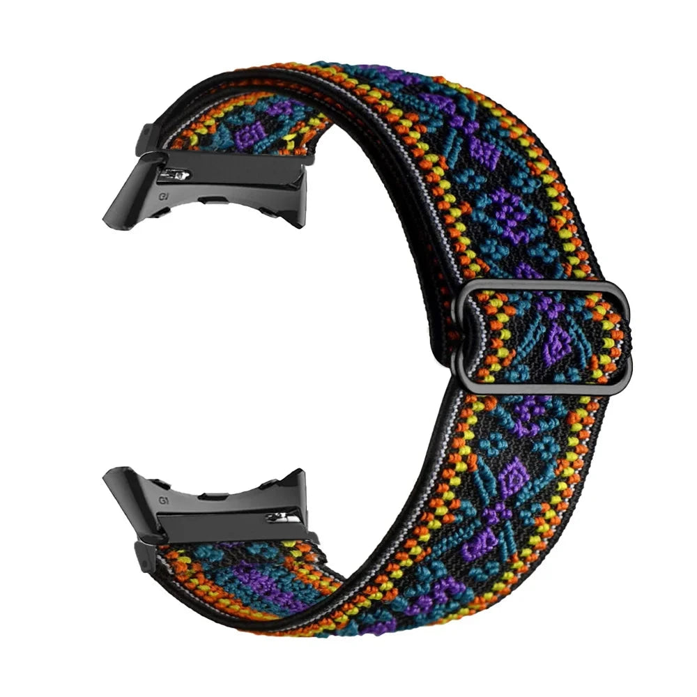 Bohemian Purple Google Pixel Watch 5, 4 and 3 41mm Elastic Nylon Band, 31 Patterns