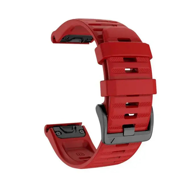 Garmin QuickFit Silicone Band - Solid and Perforated in Red - Solid