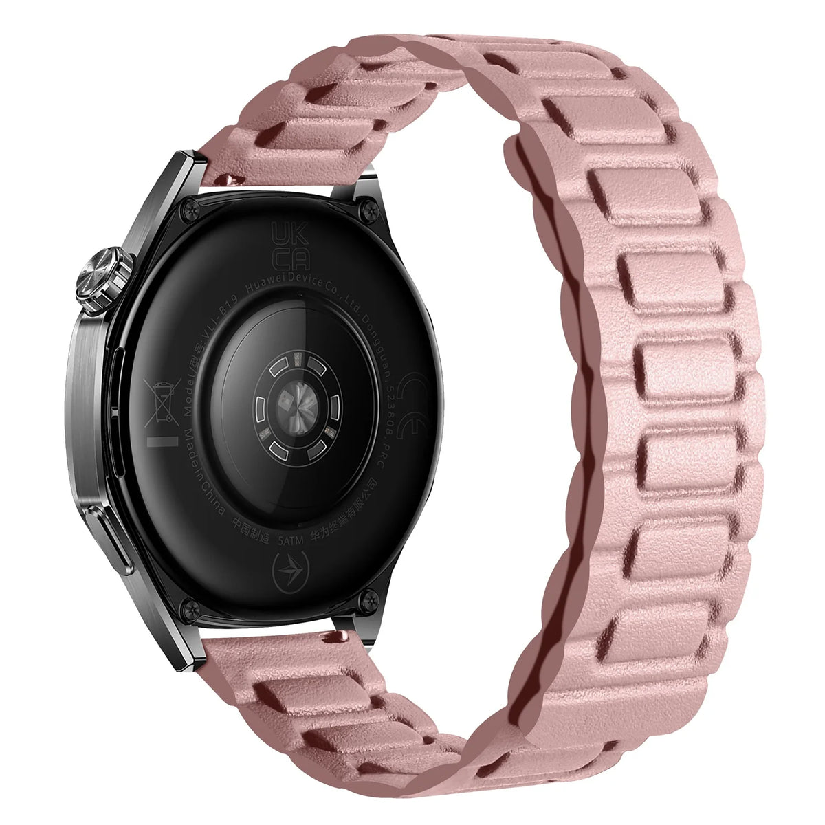 Pink Garmin 18/20/22mm Quick Release Magnetic Leather Link Band