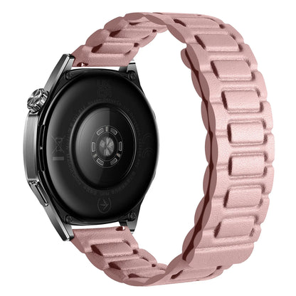 Pink Garmin 18/20/22mm Quick Release Magnetic Leather Link Band