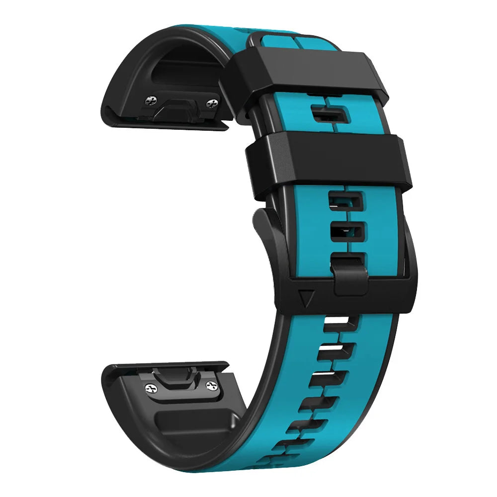 Garmin QuickFit Contrast-Panel Silicone Band in Teal / Black