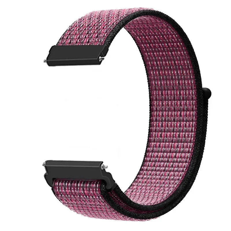 COROS Adjustable Nylon Loop Watch Band in Colors & Camo - Pink / Black
