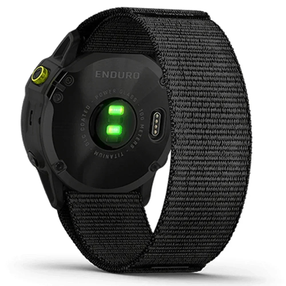 Black Garmin QuickFit 22/26mm Canvas Nylon Loop Band