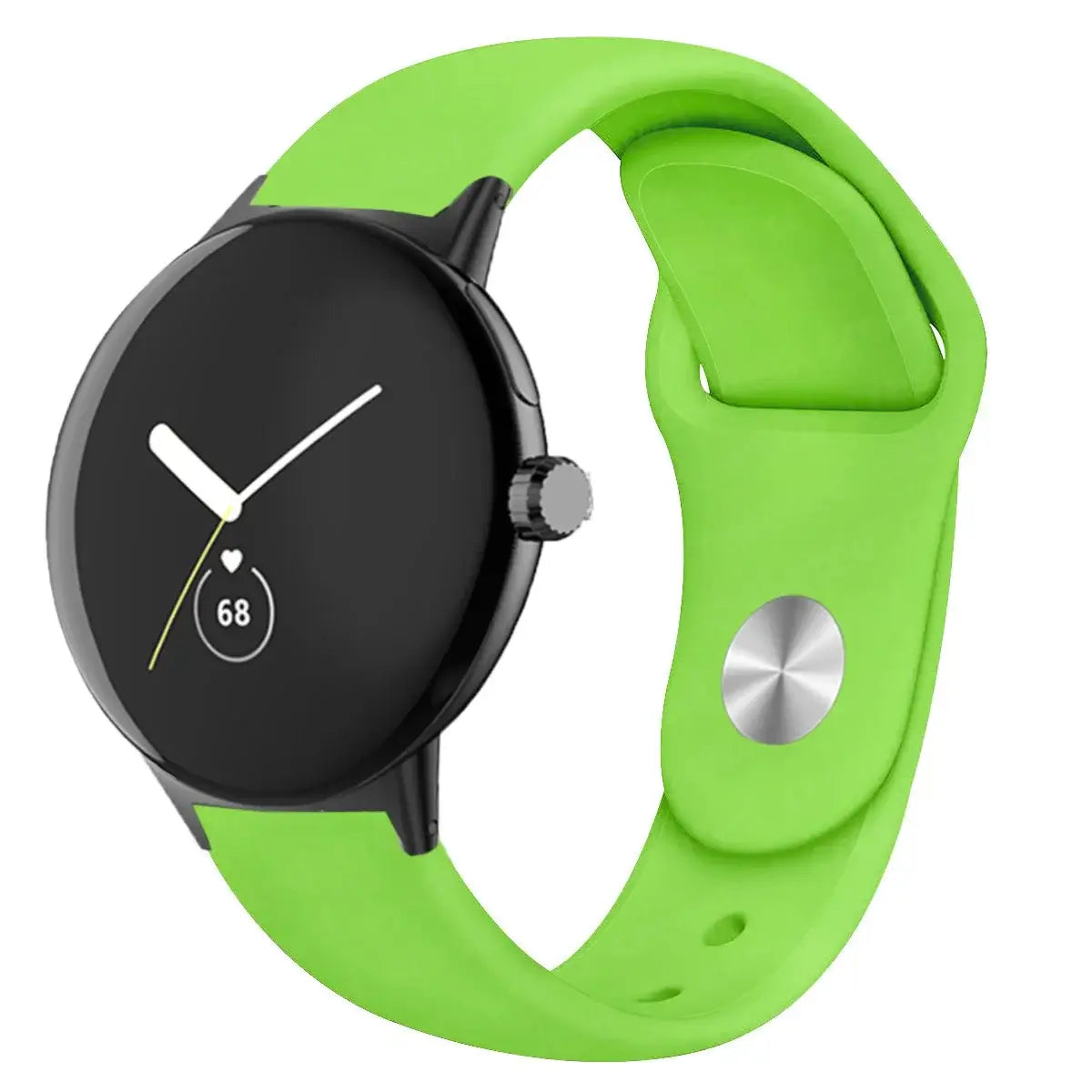 Round Stud Silicone Google Pixel Watch Band in Lime Green