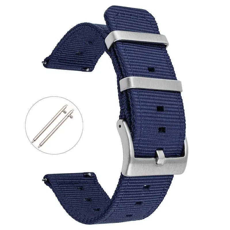 Samsung Galaxy Watch Woven Nylon Buckle Band in Navy Blue