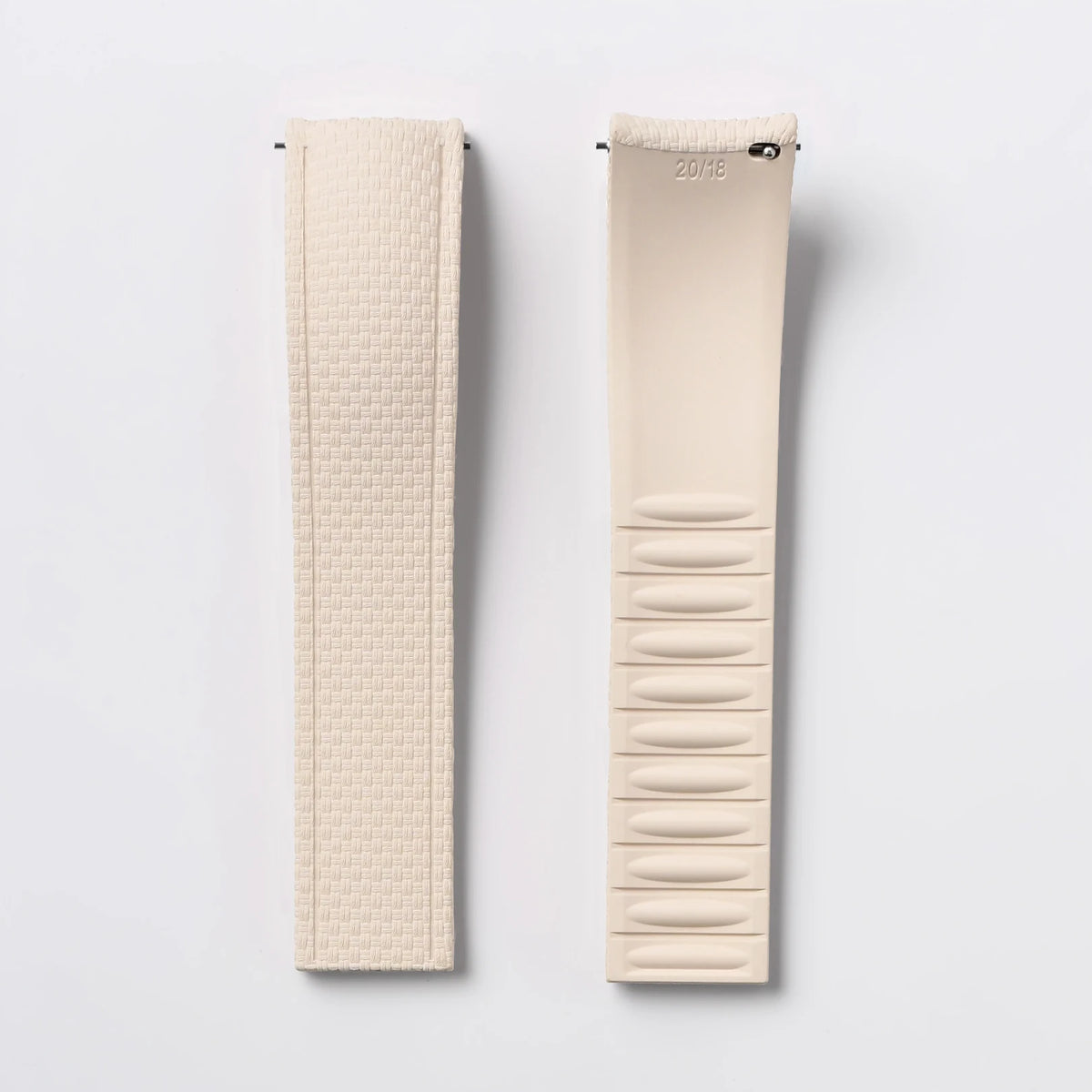 Garmin Curved-End FKM Rubber Band in Beige, strap only