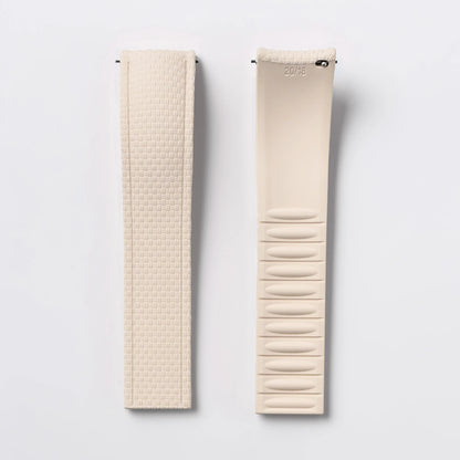 Garmin Curved-End FKM Rubber Band in Beige, strap only