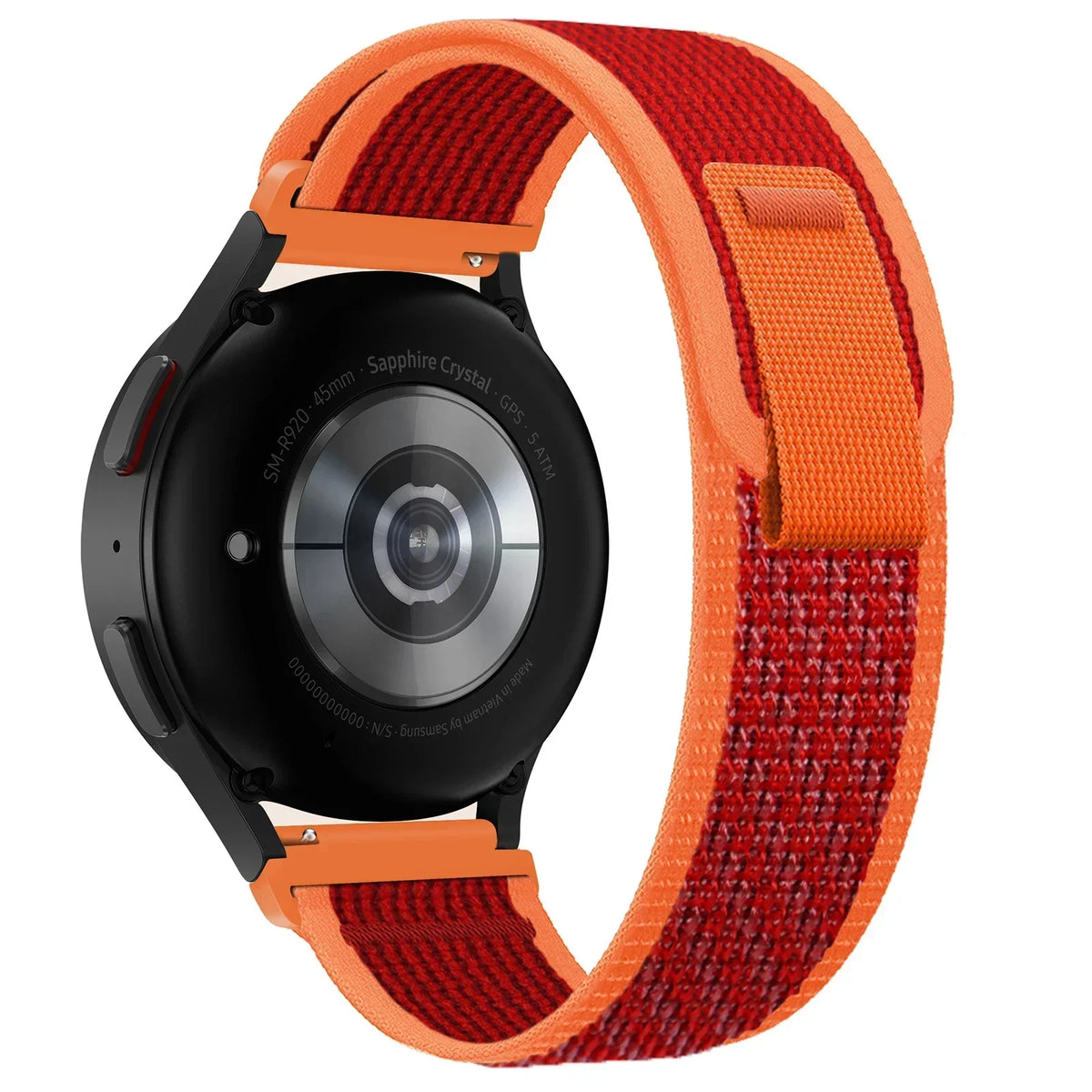 Motorola Moto Nylon Trail Loop Watch Band with Pull Tab — Red / Orange