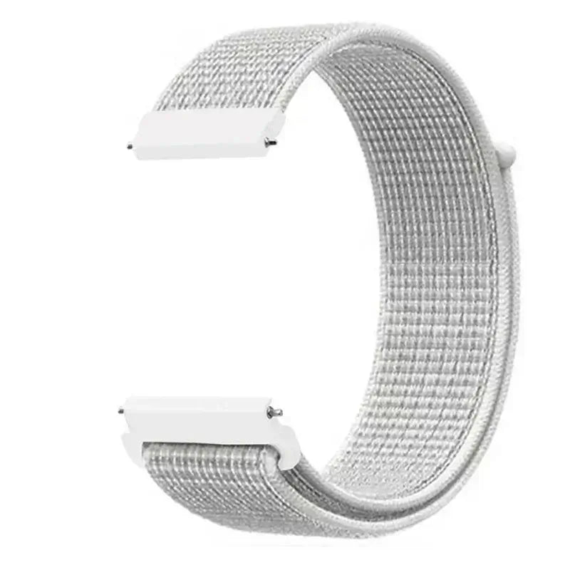 Amazfit Woven Nylon Hook-and-Loop Band — White / Silver Mix