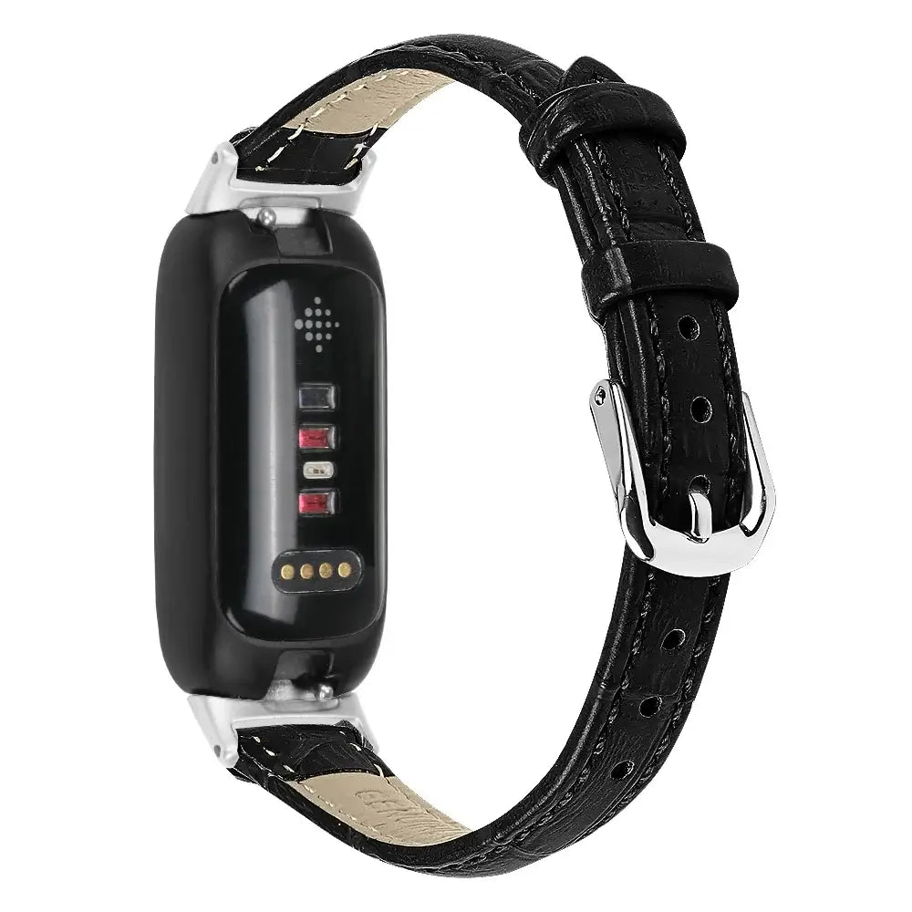 Fitbit Inspire 3 Slim Stitched Leather Band - Black