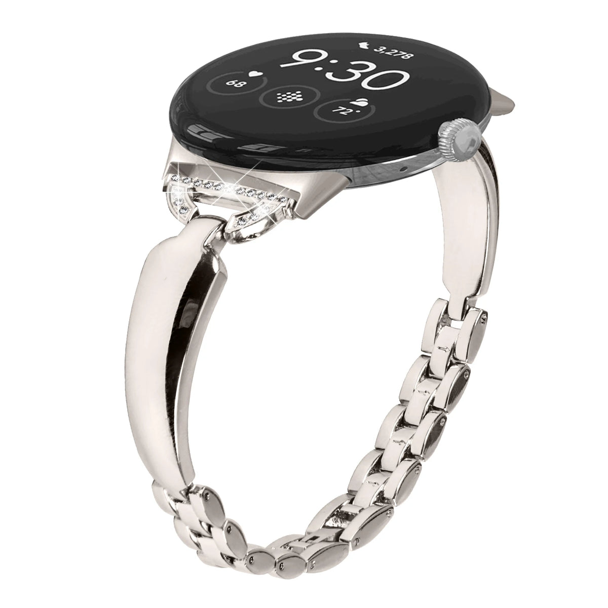 Starlight Google Pixel Watch 5, 4 and 3 41mm Slim Bling Chain Bracelet Band