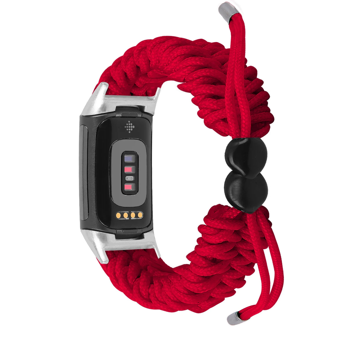 Red Fitbit Charge 6, 5, 4, 3 and 2 Braided Rope Band, Adjustable