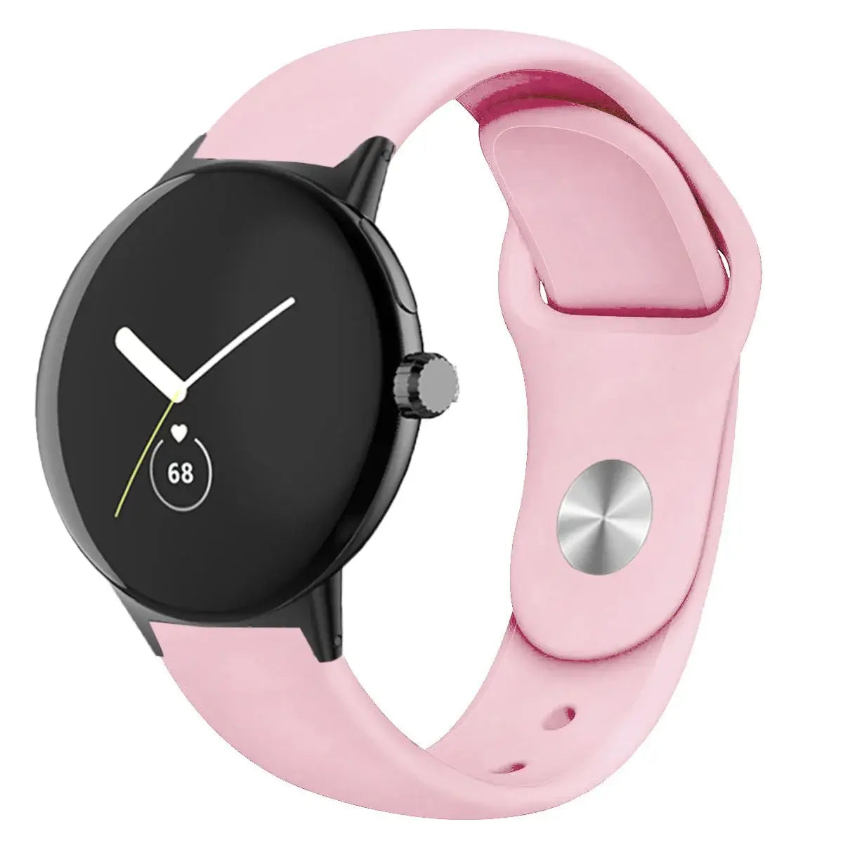 Round Stud Silicone Google Pixel Watch Band in Pink