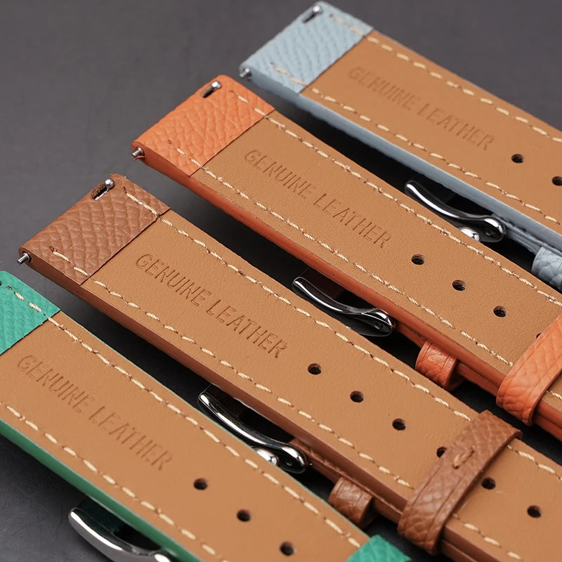 Garmin Epsom Leather Band — stitching close-up