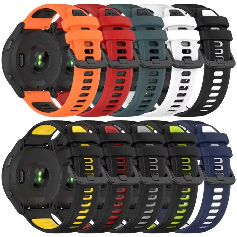 Amazfit Two-Tone Silicone Watch Band with Rectangular Holes - Two-tone bands rear views
