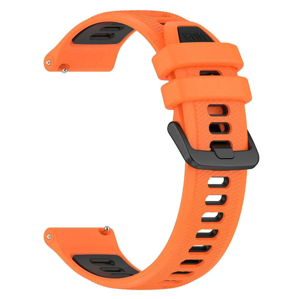 OnePlus Smartwatch Silicone Band Strap Sport Replacement Bracelet in vibrant orange color with black accents.
