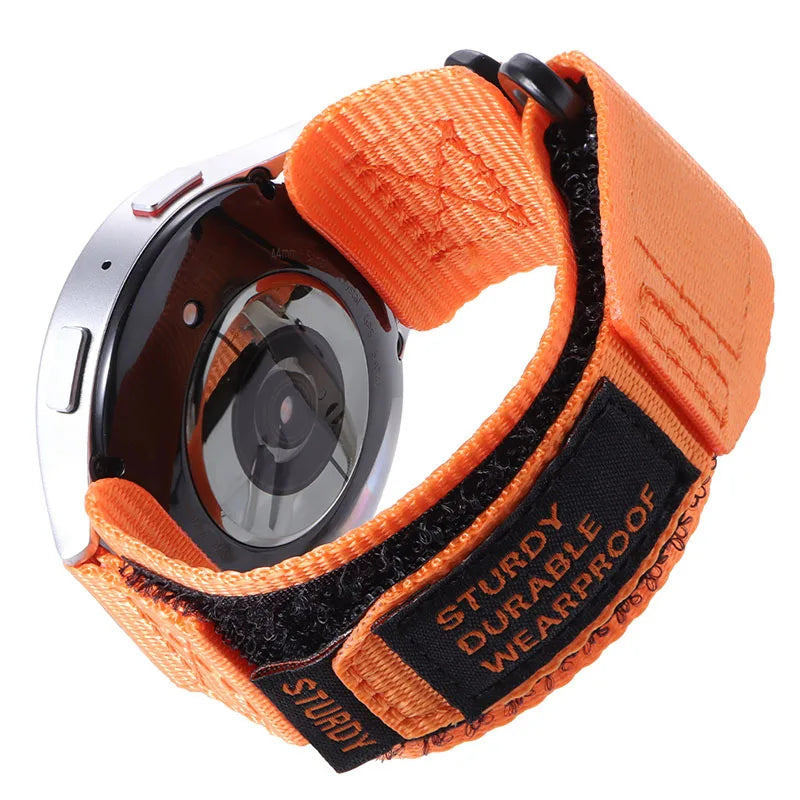 OnePlus Smartwatch Nylon Canvas Sport Band Replacement Wristband showing sturdy, durable, and wearproof design at the back.
