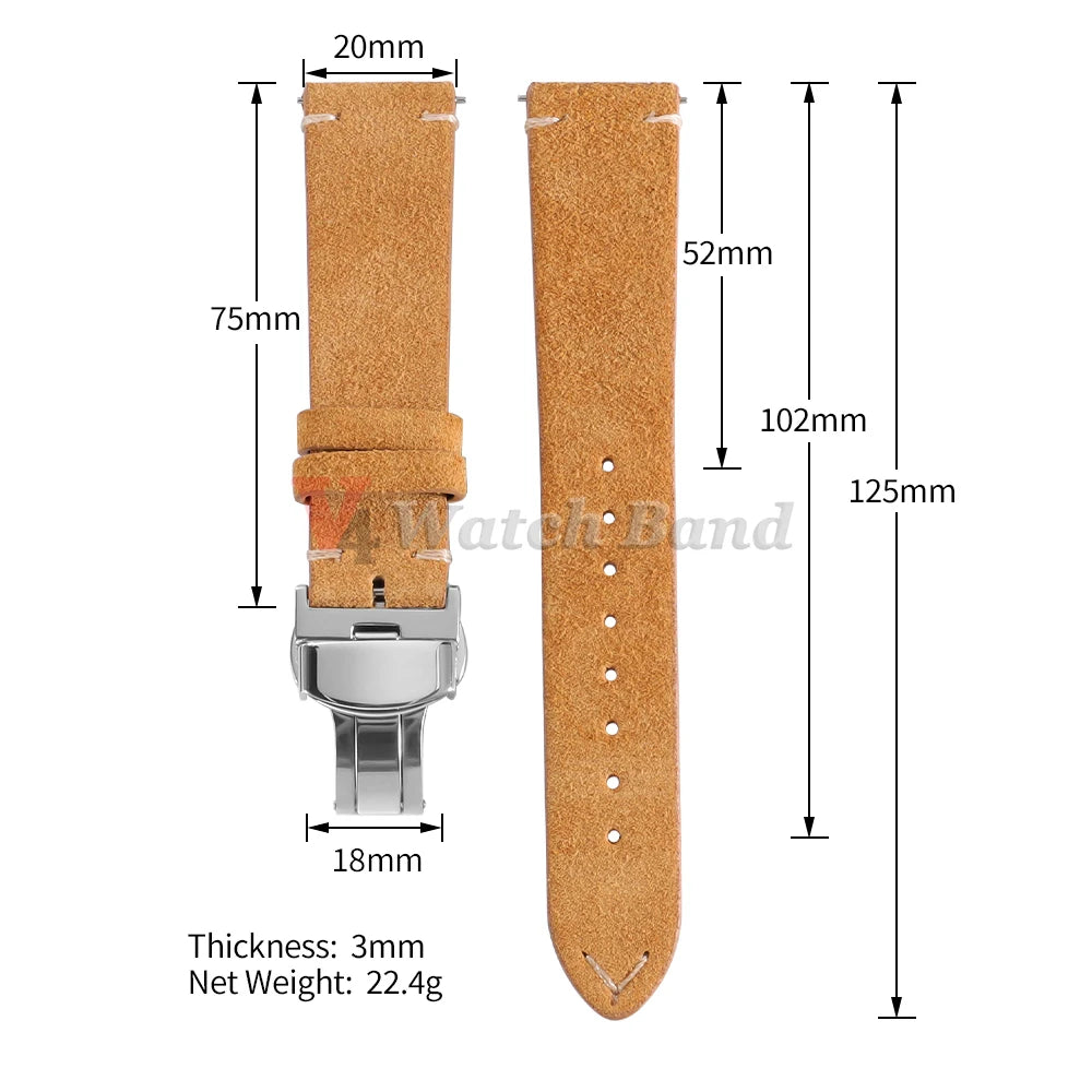 Garmin Suede Butterfly Clasp Band — strap dimensions