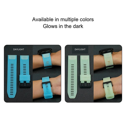 Garmin QuickFit 22/26mm Glow-in-the-Dark Silicone Band — band detail