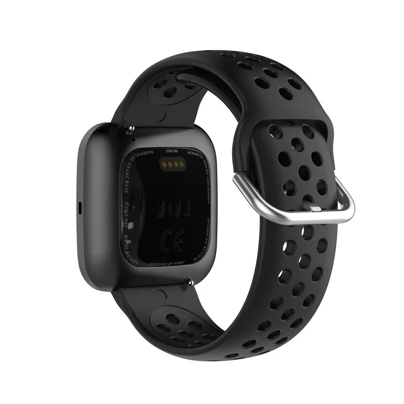Fitbit Versa, Sense & Blaze Perforated Silicone Band - Black