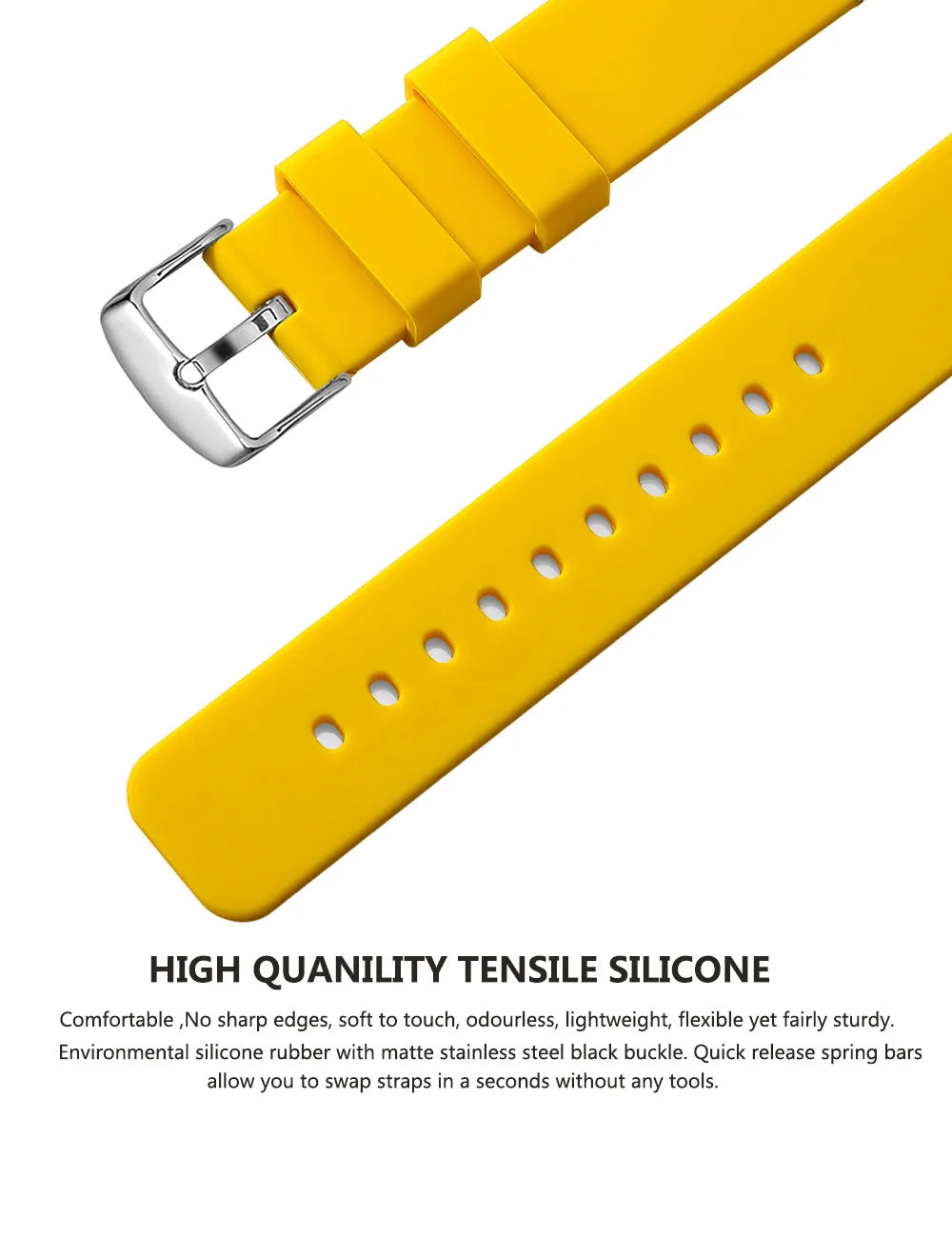 Garmin Curved-End Silicone Band in yellow