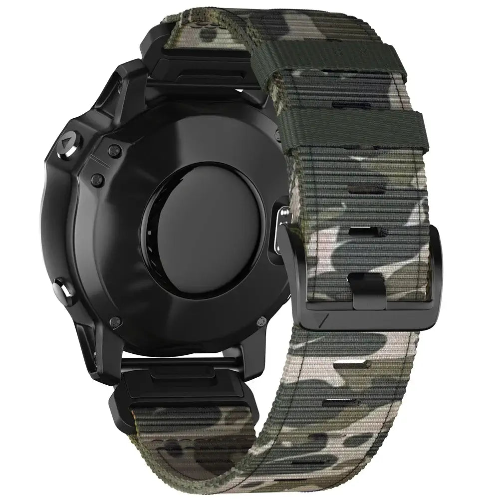 Garmin QuickFit Tactical Nylon Band in Woodland Camo