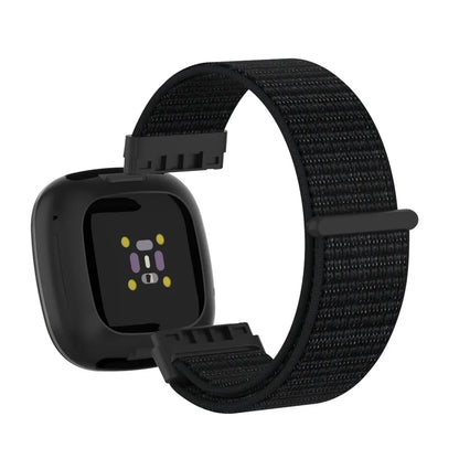 Black Fitbit Versa 4, Versa 3, Sense 2 and Sense Nylon Sport Loop Band