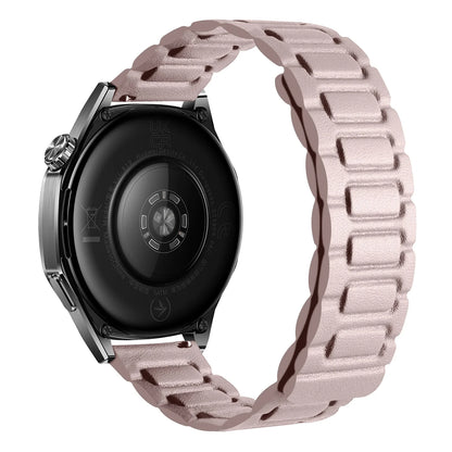 Khaki Garmin 18/20/22mm Quick Release Magnetic Leather Link Band