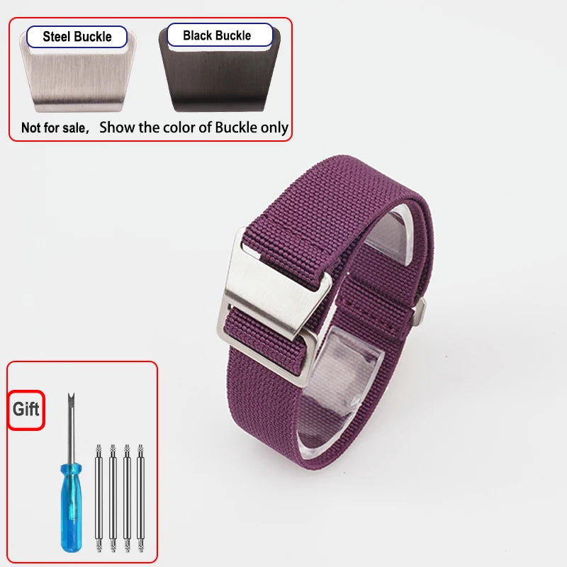 Motorola Moto Elastic Nylon Parachute Watch Band — Purple