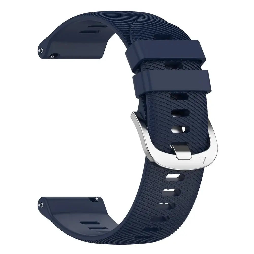 Amazfit Textured Silicone Band with Color and Buckle Options — Navy Blue / Silver Buckle