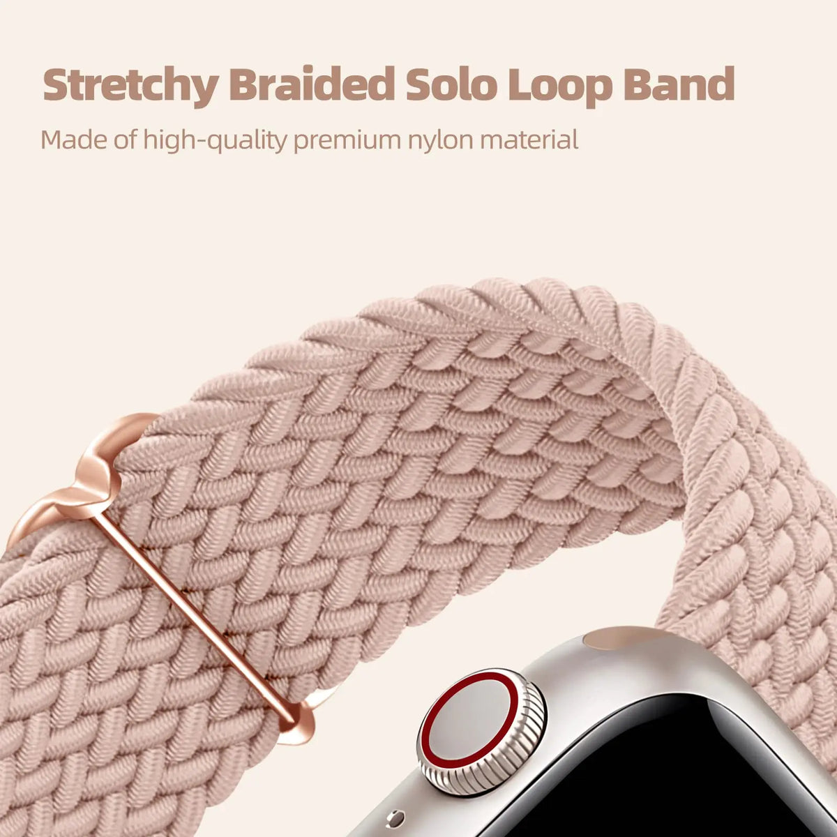 Close-up of pink braided nylon strap texture