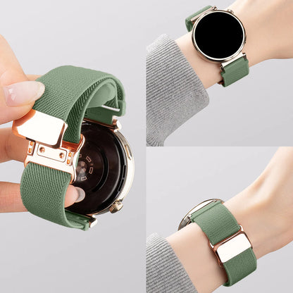 Pine Green Garmin 18/20/22mm Quick Release Woven Nylon Magnetic Band