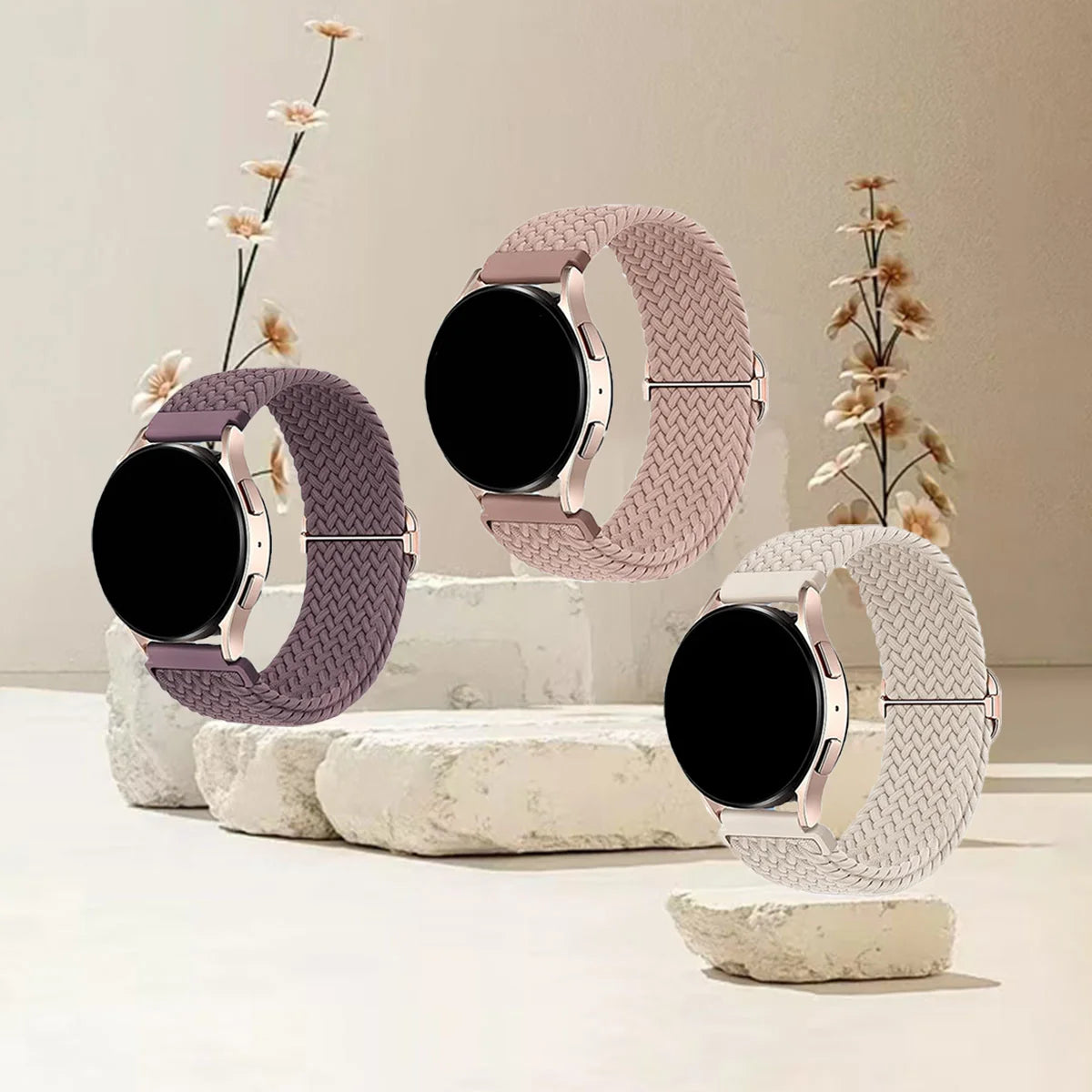 Garmin Braided Stretch Loop Band 3-Pack in Smoky Purple, Pink & Starlight