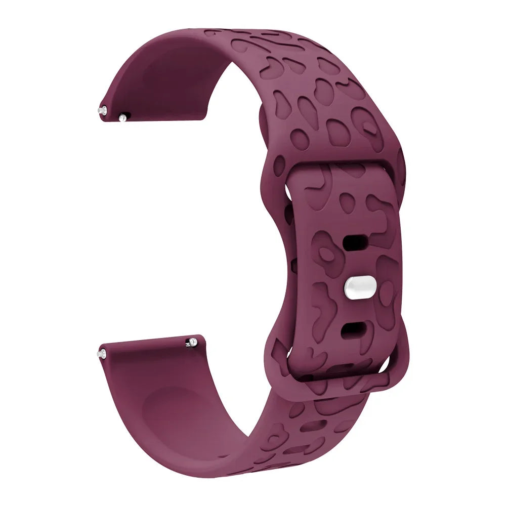 Garmin Leopard Print Silicone Band in Cherry Red
