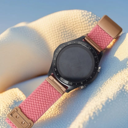 Pink Garmin 18/20/22mm Quick Release Braided Nylon Magnetic Band