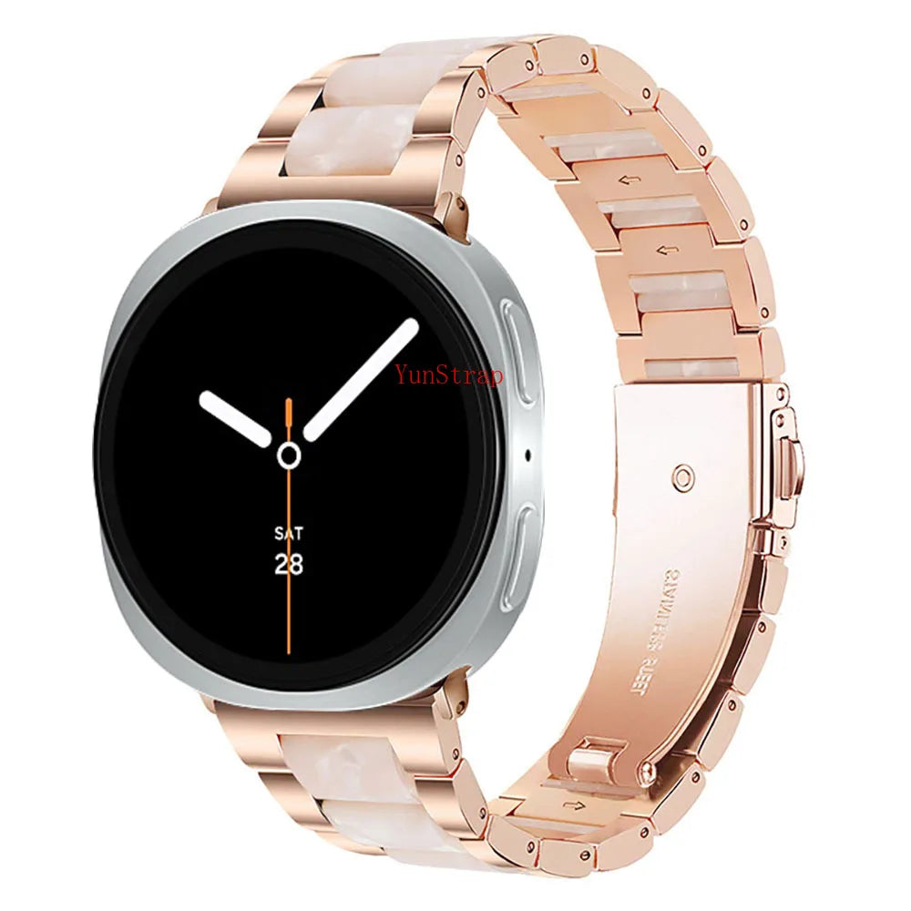 Samsung Galaxy Watch Band Metal Resin Bracelet Watch8/Watch8 Classic/Watch9 Ultra/Ultra2 on a smartwatch, showcasing a stylish design.