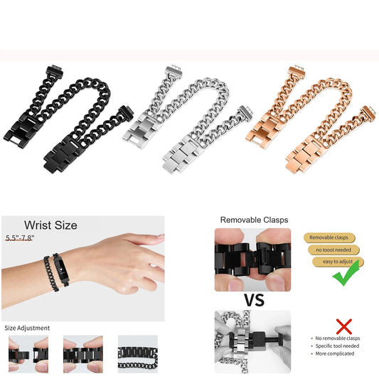 Fitbit Inspire 2, Inspire HR and Ace 3 Double Chain Bracelet Band