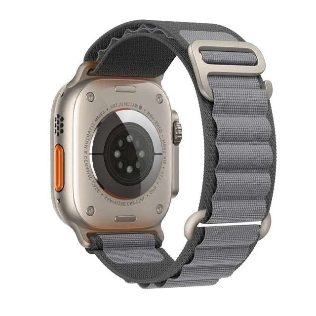 Alpine Style Nylon Apple Watch Loop with Metal Hook in Charcoal Gray