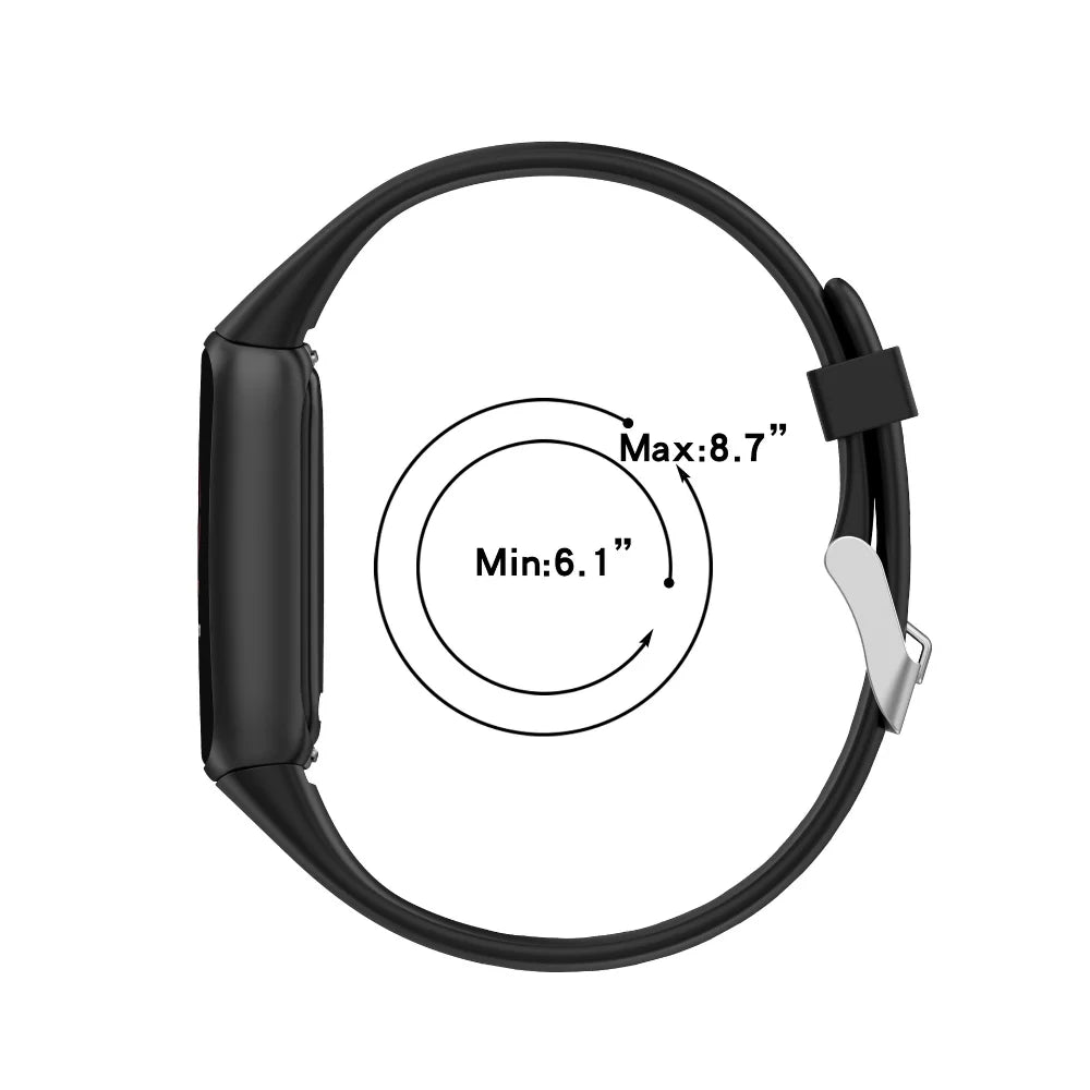 Fitbit Luxe Bands - Solid Silicone, Perforated & Metal - Silicone band wrist sizing diagram