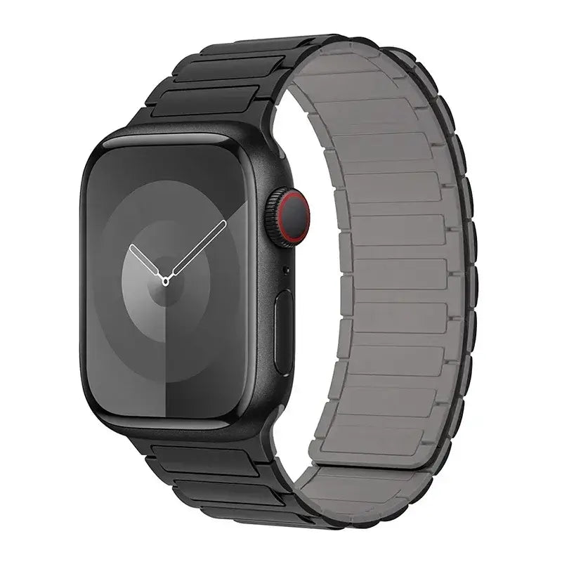 Black / Gray segmented silicone Apple Watch band
