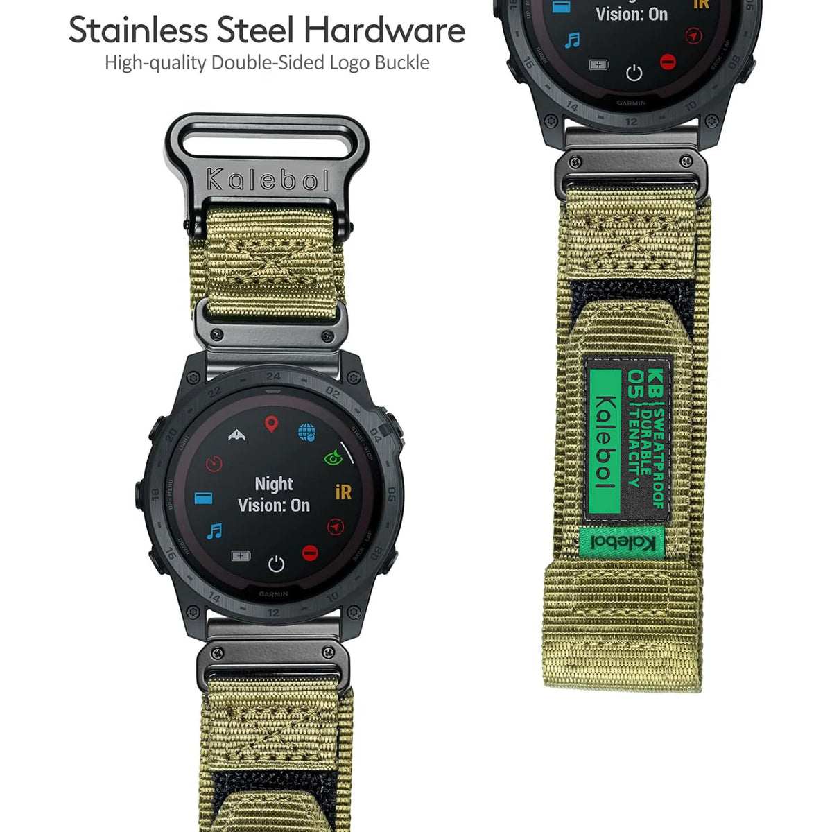 Garmin QuickFit Nylon Loop Band - Solid and Camo in Army Green