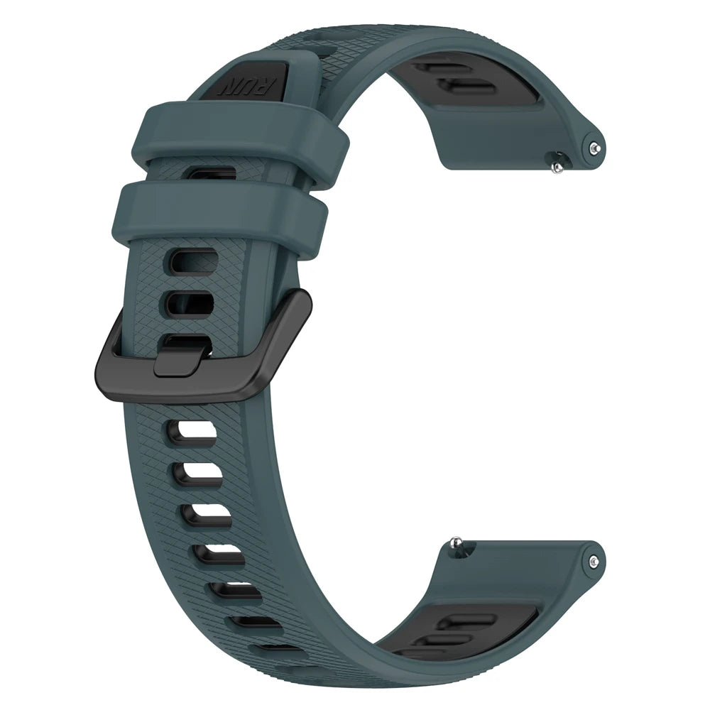 COROS Textured Silicone Sport Band in Solid and Two-Tone Colors – Dark Teal / Black