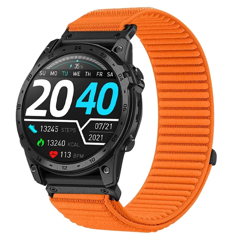 Orange Garmin QuickFit 20/22/26mm Elastic Woven Nylon Hook-and-Loop Band