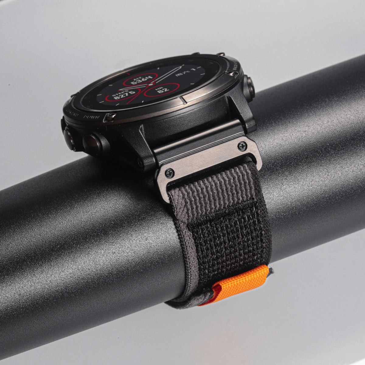 Garmin QuickFit Woven Nylon Trail Loop Band woven nylon strap and connector close-up